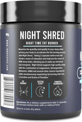 Inno Supps Night Shred review InnoSupps Night Shred nighttime fat burner supplement jar with blue label