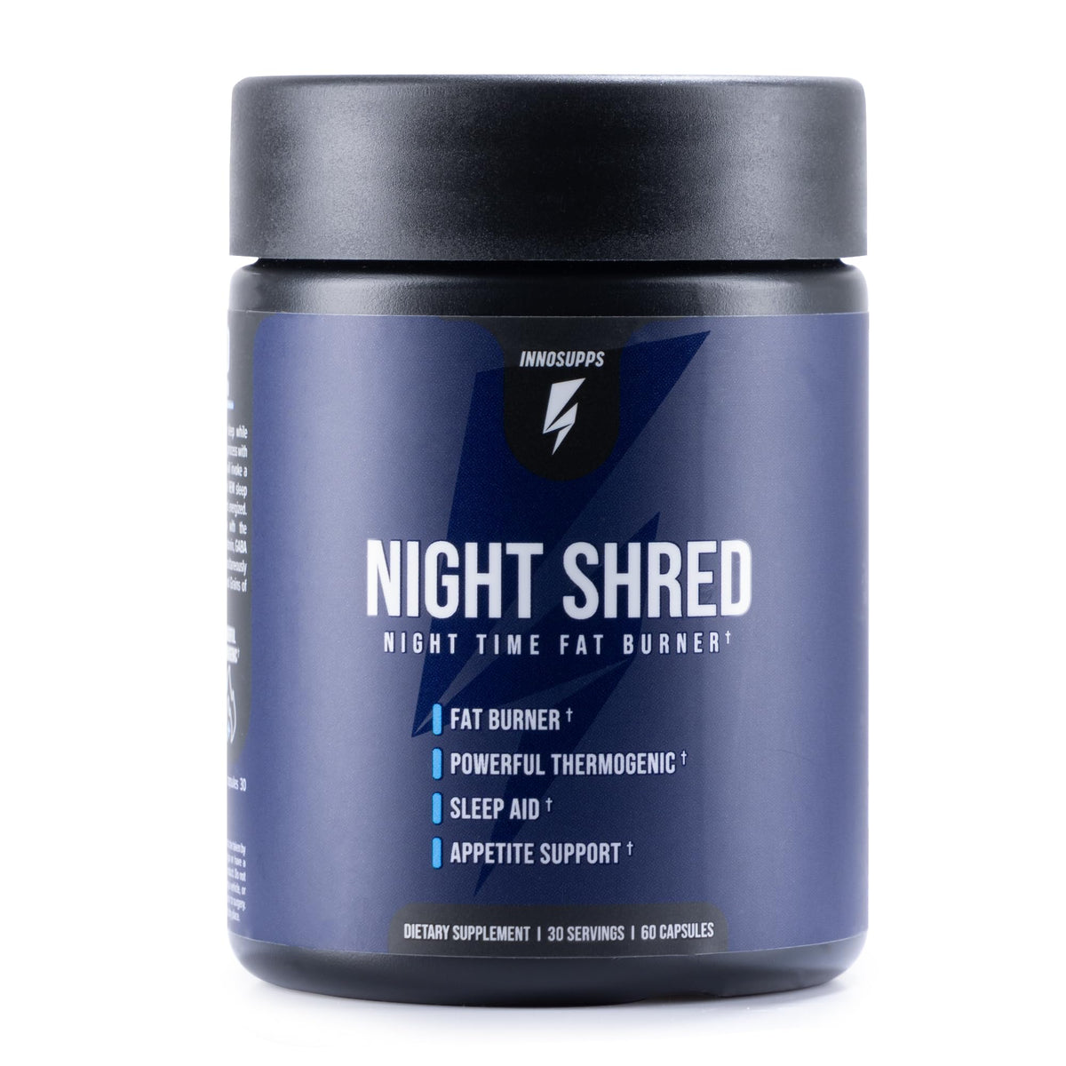 Inno Supps Night Shred review night time fat burner supplement jar by InnoSupps for sleep aid
