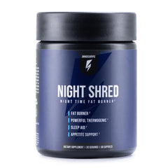 Inno Supps Night Shred review night time fat burner supplement jar by InnoSupps for sleep aid