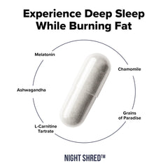 Inno Supps Night Shred review white sleep support capsule with ingredients melatonin chamomile ashwagandha