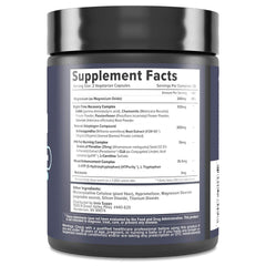 Inno Supps Night Shred review supplement facts label on black jar showing ingredients dosages