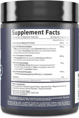 Inno Supps Night Shred review showing supplement facts label and ingredient list on dark purple jar