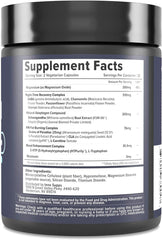 Inno Supps Night Shred review showing supplement facts label and ingredient list on dark purple jar