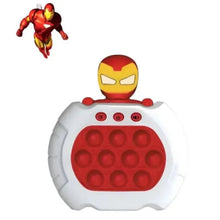 Iron Man pop it fidget toy with red bubble grid and white rounded armor body