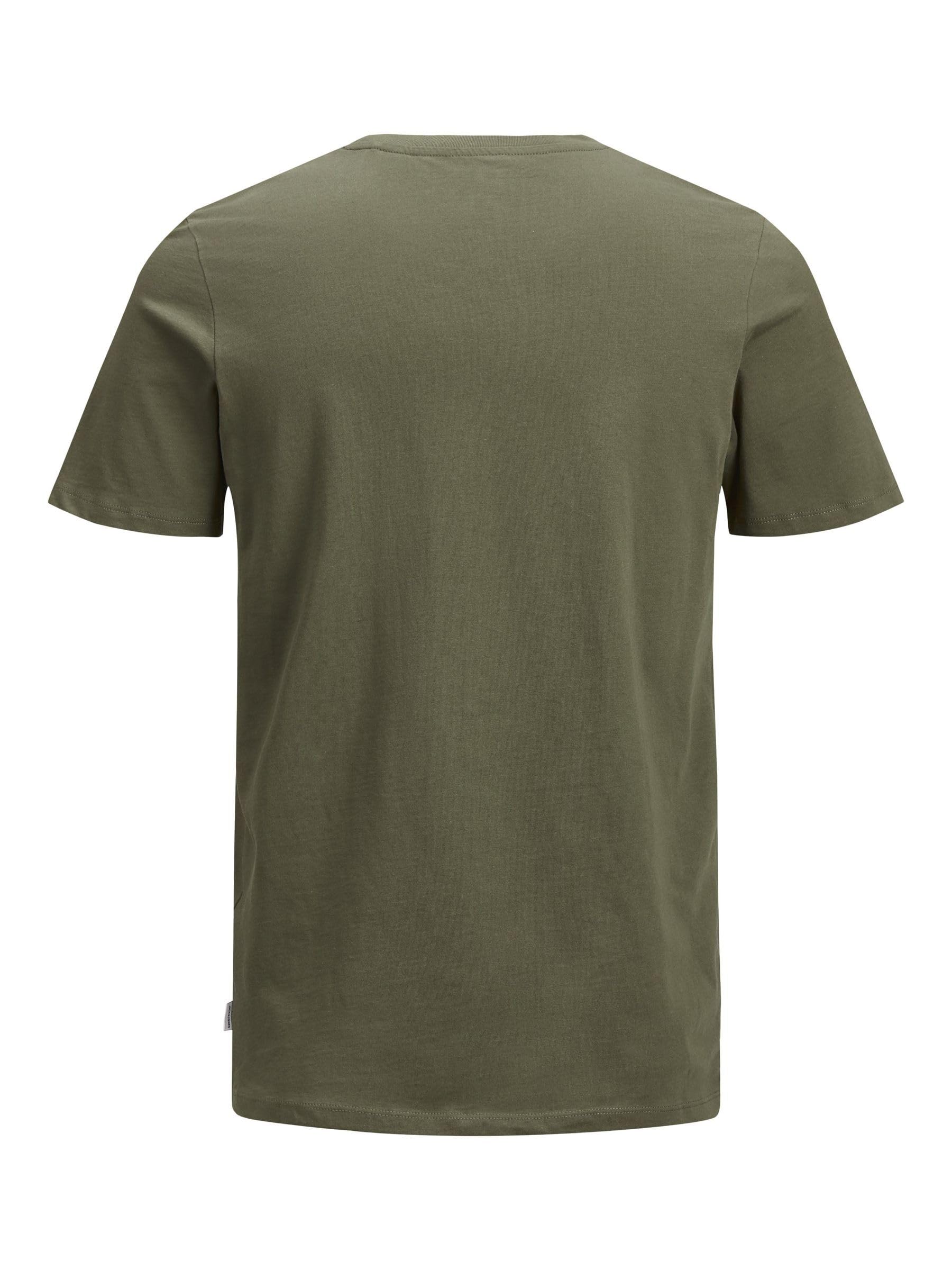 Back view of green crew neck t-shirt men from Visit the Jack & Jones Store with short sleeves