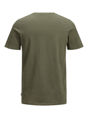 Back view of green crew neck t-shirt men from Visit the Jack & Jones Store with short sleeves