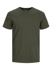 Green crew neck t-shirt men from Jack & Jones Store with short sleeves and classic fit