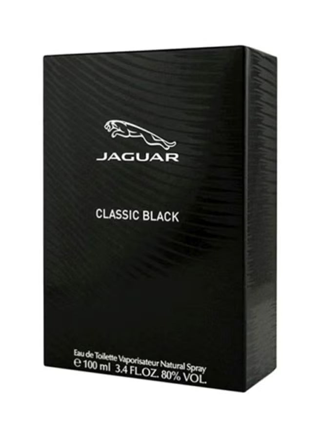 Jaguar Classic Black EDT for Men in a sleek black box, perfect for elegant gifting.