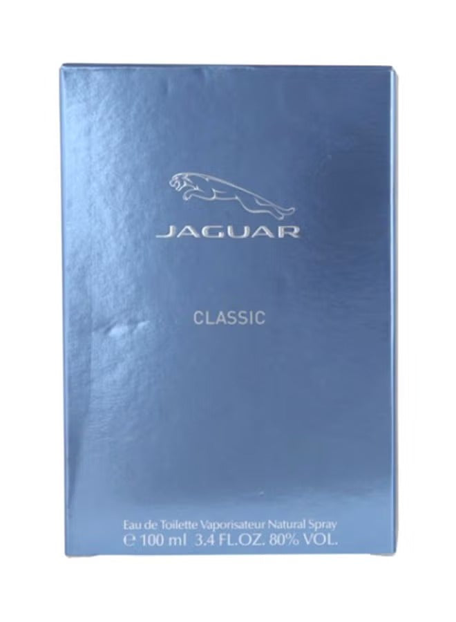 Jaguar Classic EDT for men in a sleek blue box with iconic logo and 100 ml size