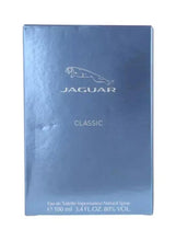 Jaguar Classic men’s EDT gift box front, blue with Jaguar and Classic text