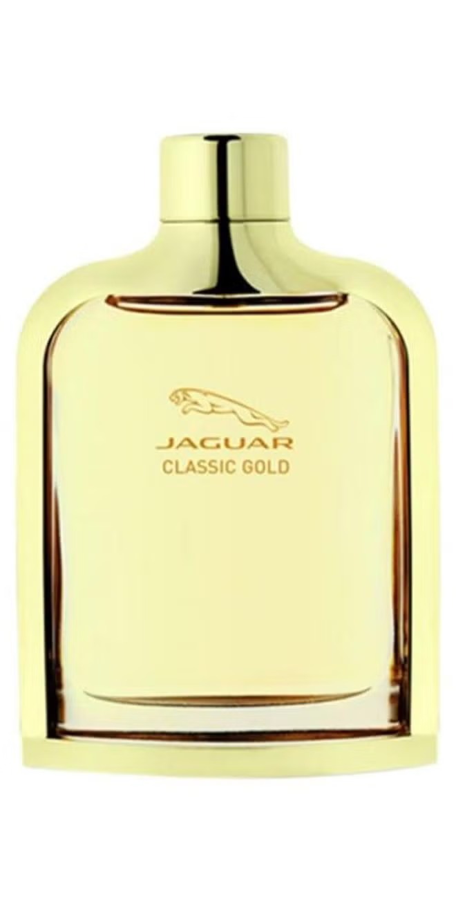 Jaguar Classic Gold for men 100ml in a sleek golden bottle with an elegant design