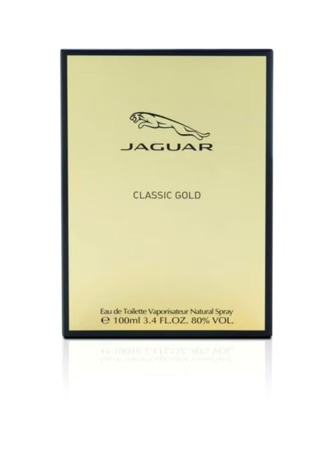 Jaguar Classic Gold for men 100ml Eau de Toilette in elegant packaging for a luxurious scent experience