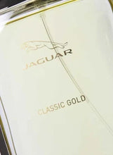 Jaguar Classic Gold EDT bottle label close-up with Jaguar logo