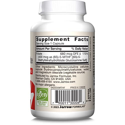 Jarrow Formulas Methyl Folate Supplement UAE with 680 mcg DFE per capsule for optimal health