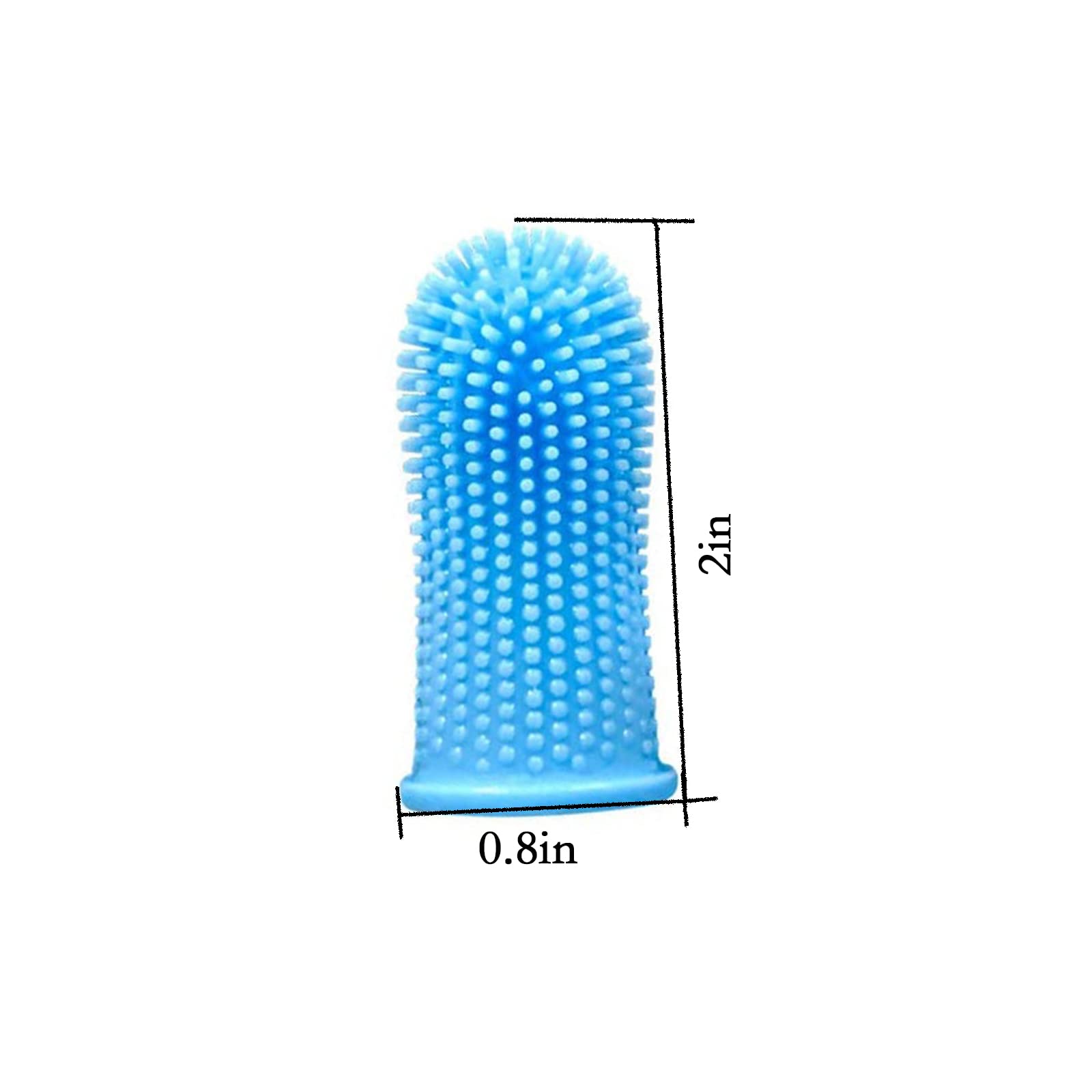 MOLIMI blue silicone dog and cat finger toothbrush with soft bristles 2 in tall 0.8 in wide