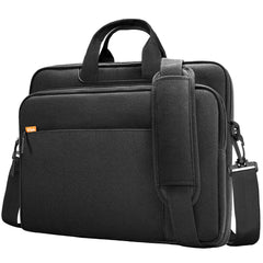 Black JETech laptop case with shoulder strap and multiple compartments for easy carrying