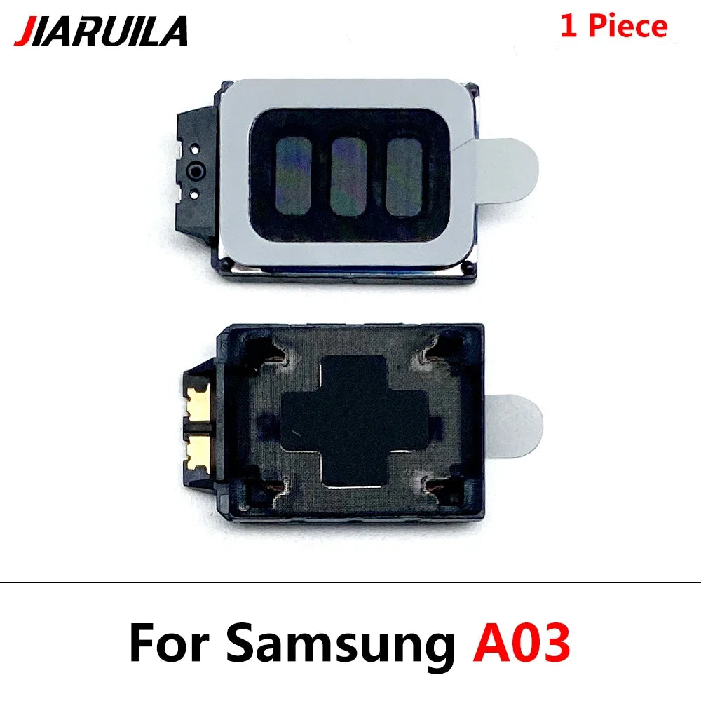 Mumzar Samsung A02 loudspeaker replacement front and back views of rectangular phone speaker module