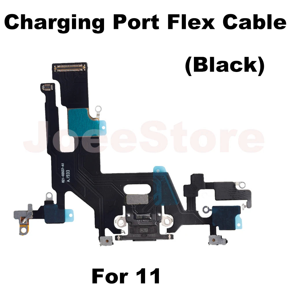 Mumzar black charging assembly for iPhone 11 with iPhone charging port flex cable replacement