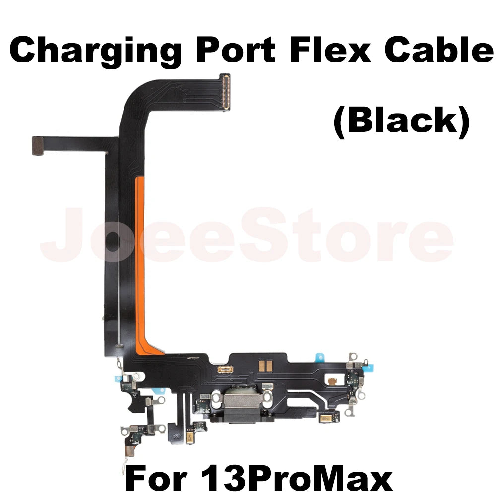 iPhone charging port flex cable replacement black assembly for iPhone 13 Pro Max with microphone and connectors