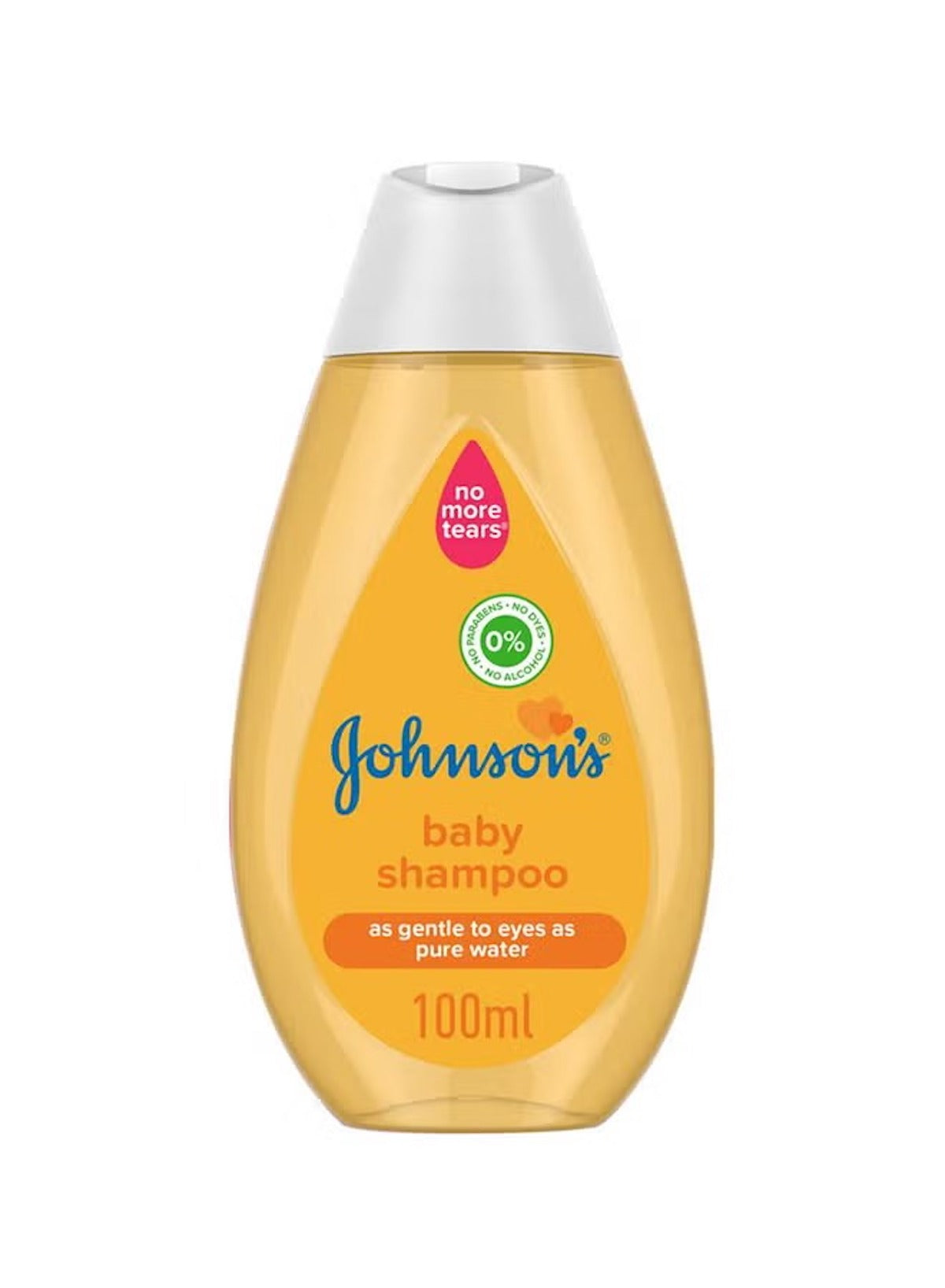 Johnson’s Baby Shampoo 100ml in a yellow bottle with no more tears formula for gentle cleansing