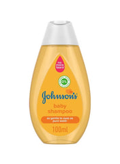 Johnson’s Baby Shampoo 100ml in a yellow bottle with no more tears formula for gentle cleansing