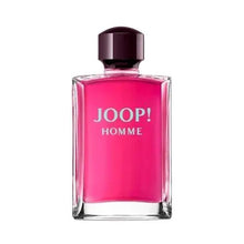 Joop Homme men’s perfume bottle with pink liquid and dark plum cap, 200 ml.