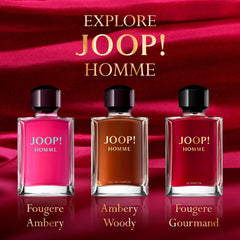 Joop Homme perfume for men 200ml with fougere ambery, ambery woody, and fougere gourmand scent variations