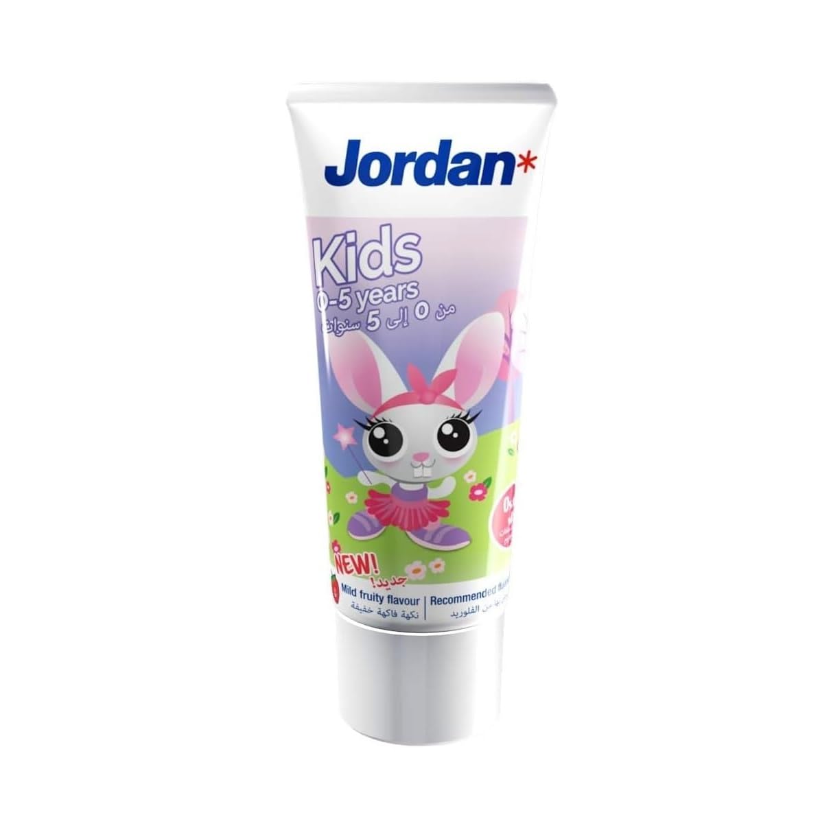 Jordan kids toothpaste for 0-5 years tube with bunny design mild fruity flavor safe for toddlers