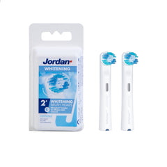 Jordan whitening 2 pack with two blue bristle whitening electric toothbrush replacement head for electric handles