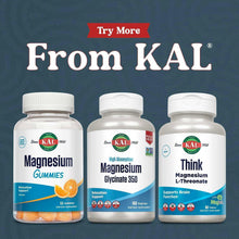 KAL supplement bottle lineup with Magnesium Glycinate 350, Gummies, and L-Threonate