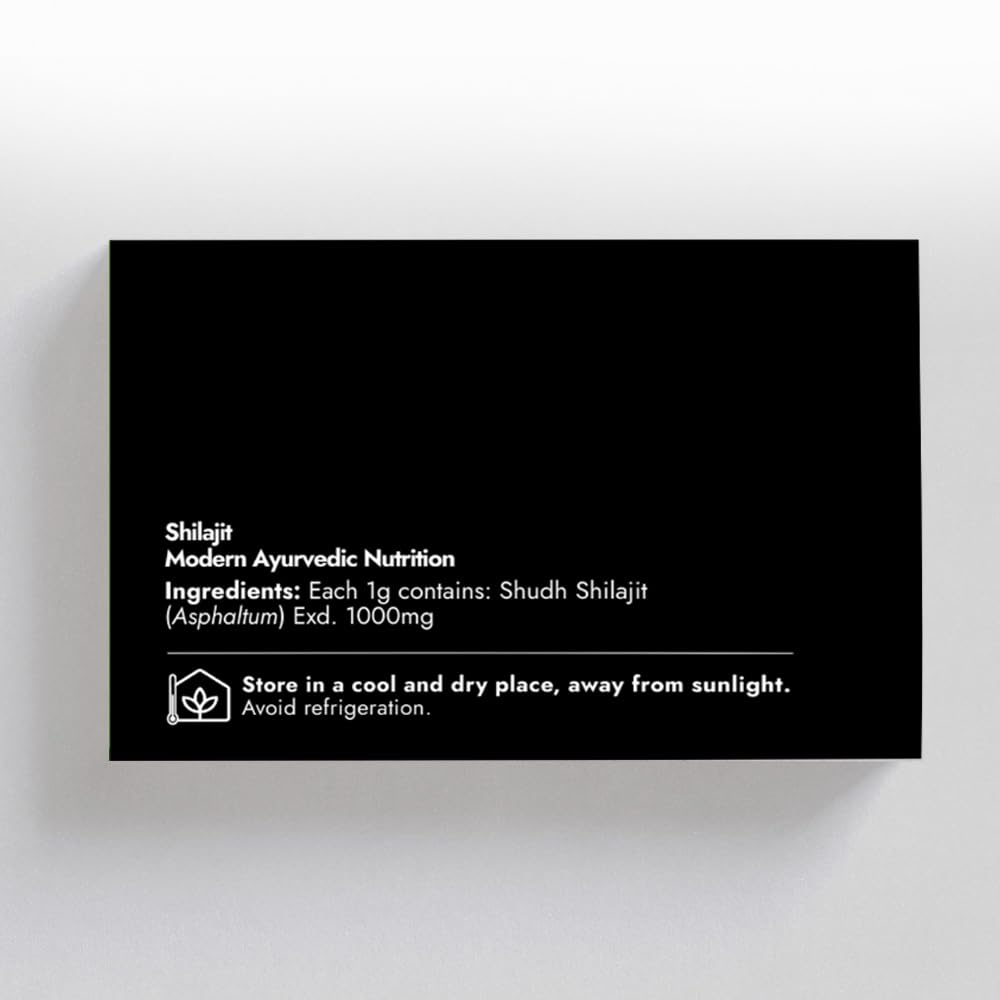 Kapiva Himalayan Shilajit resin 40g UAE black product box back label showing ingredients and storage instructions