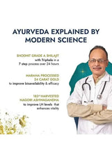 Ayurveda explained by modern science panel with doctor portrait
