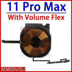 Mumzar 11 Pro Max wireless charging coil for iPhone with volume flex cable and side button assembly
