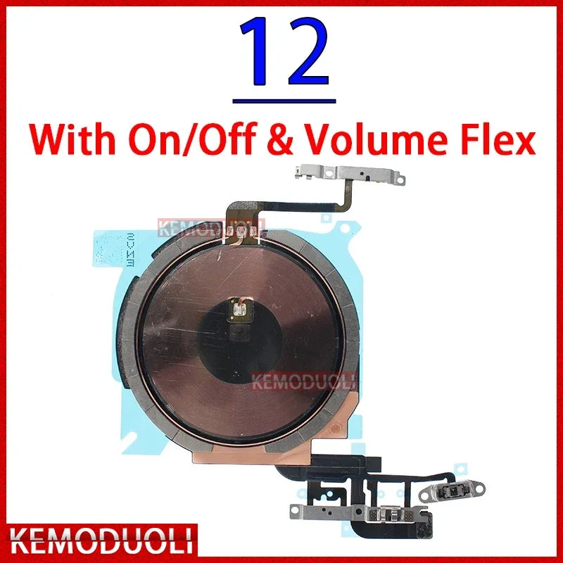 Mumzar wireless charging coil for iPhone with on off and volume flex cable replacement part