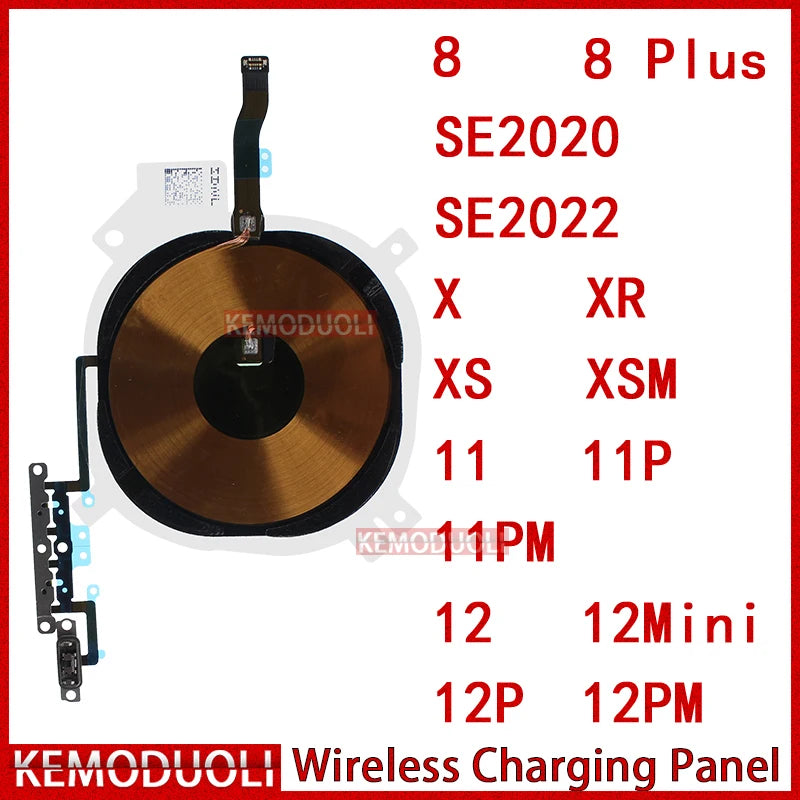 Mumzar wireless charging coil for iPhone replacement panel with flex cable compatible with iPhone 8 8 Plus X XR XS 11 11 Pro 12