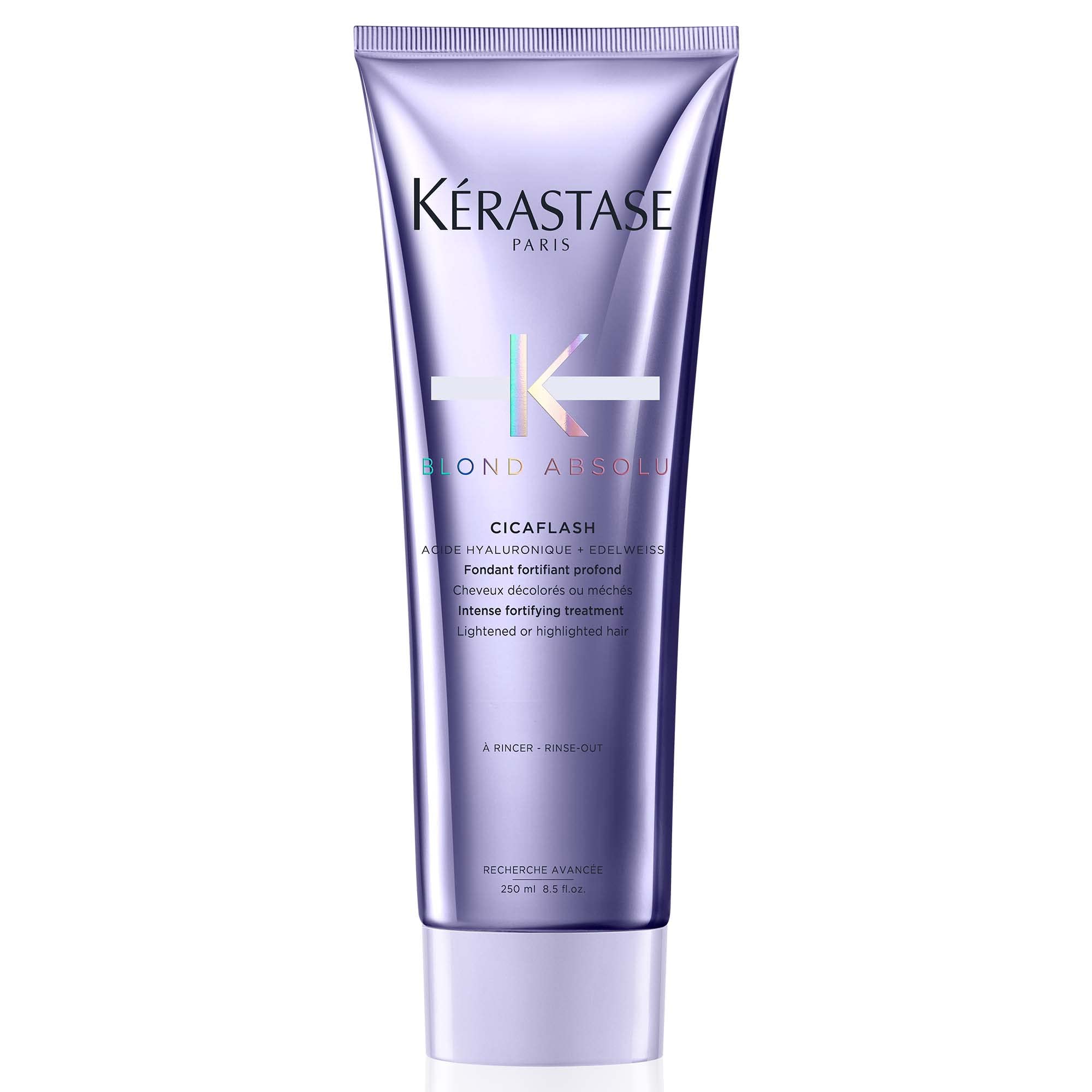 Kérastase Blond Absolu conditioner in a sleek bottle for nourishing blonde and highlighted hair