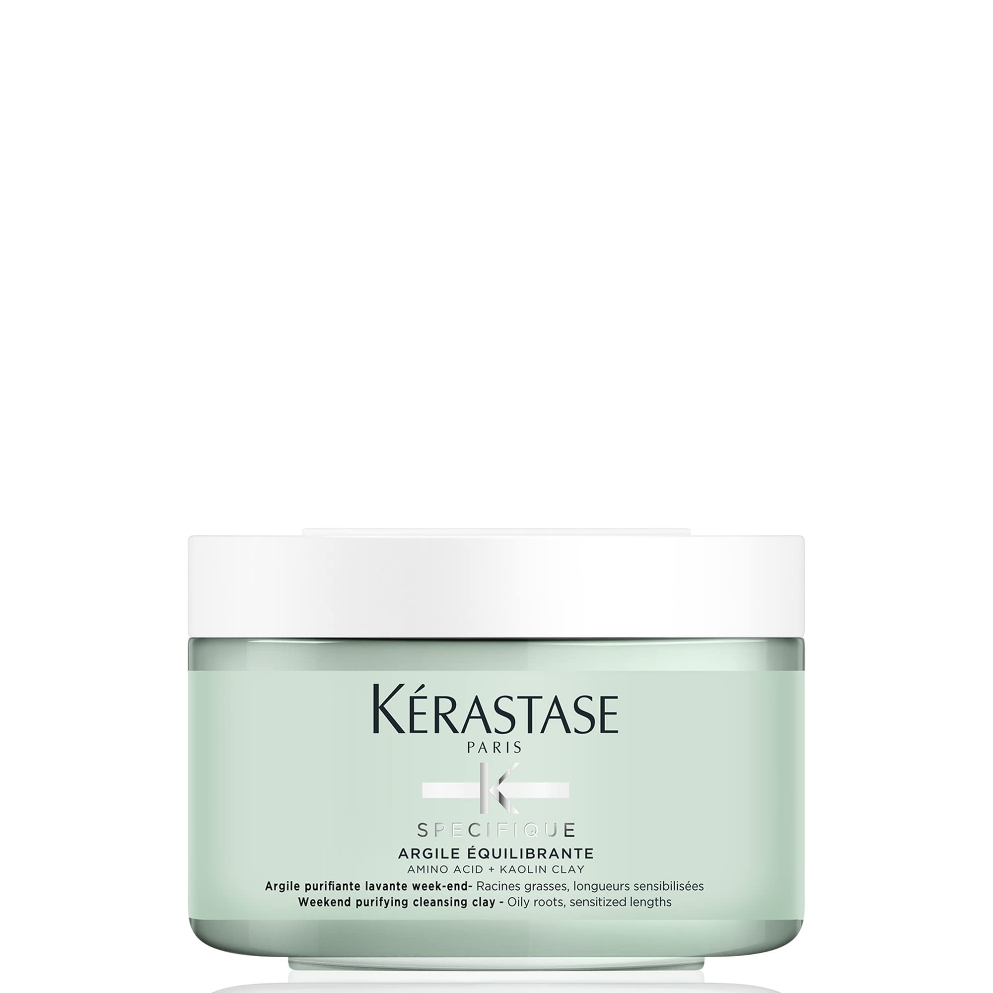 Keratase clay shampoo UAE in a green jar, designed for oily roots and sensitized lengths
