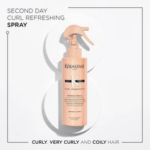 Second day curl refreshing spray bottle with pump trigger, tan label
