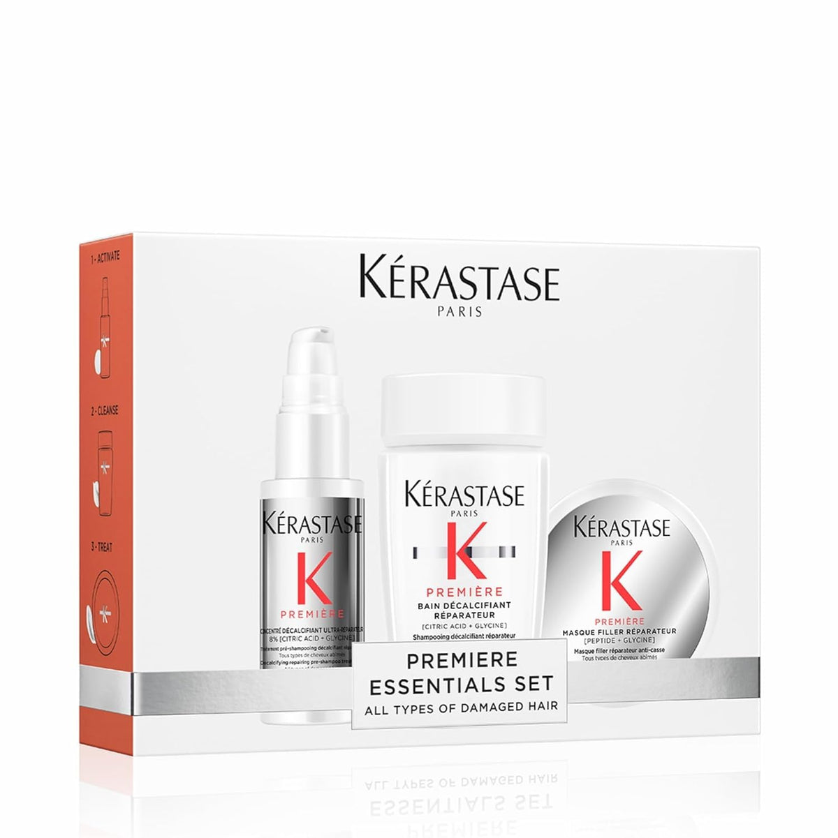 Kérastase damaged hair treatment UAE Essentials Set for all types of damaged hair with serum, mask, and cream