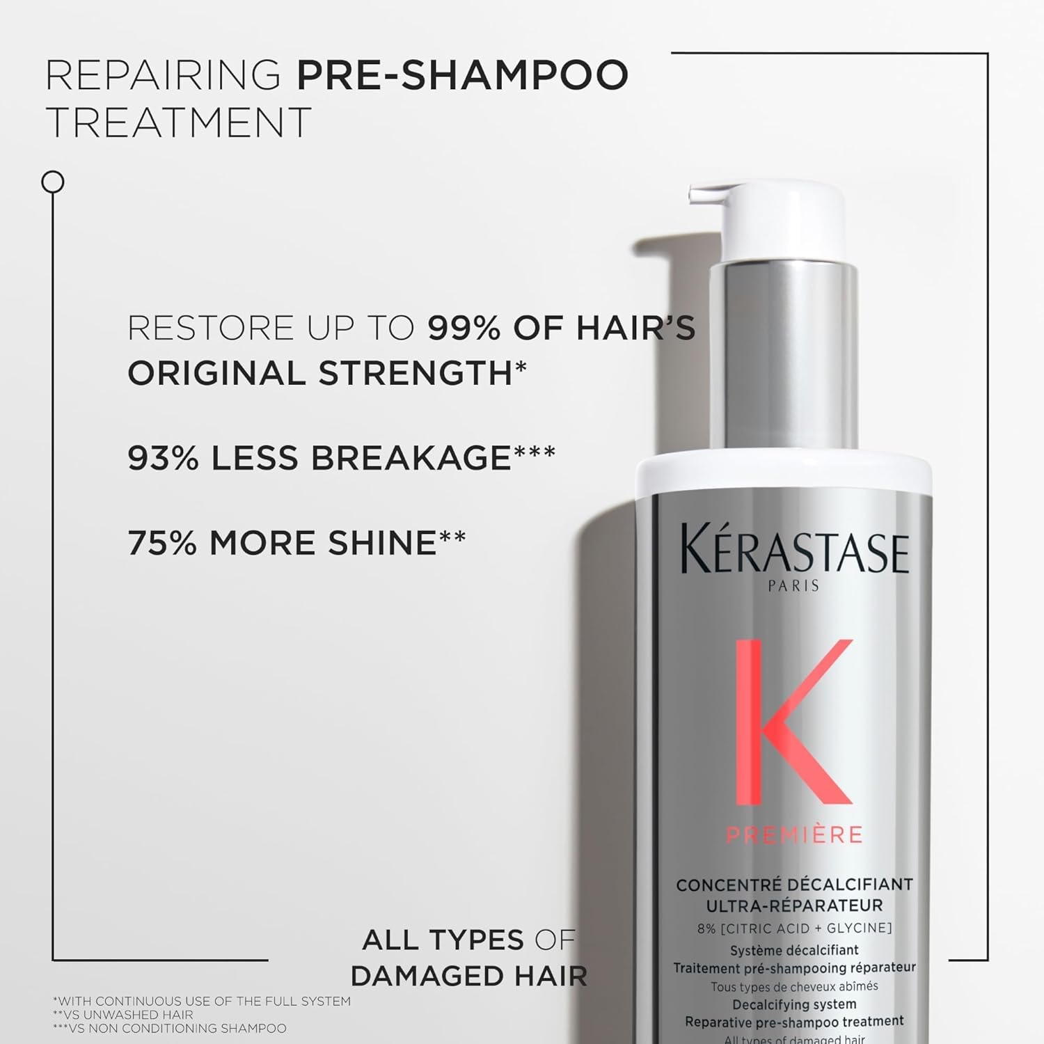 Kérastase damaged hair treatment UAE pre-shampoo for restoring strength and shine with reduced breakage