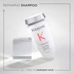 Kérastase damaged hair treatment UAE Repairing Shampoo for all types of damaged hair in a sleek bottle