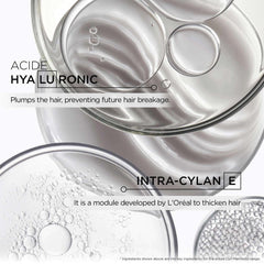 Ingredients for Kérastase densifique shampoo for men showcasing hyaluronic acid and intra-cylan complex