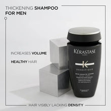 Thickening shampoo for men bottle with Kérastase Densifique label