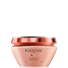 Kérastase Discipline hair mask for curly hair in a pink jar for nourishing and defining curls