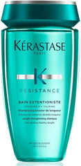 Kerastase Extensionist shampoo for hair growth in a turquoise bottle designed for strengthening hair length