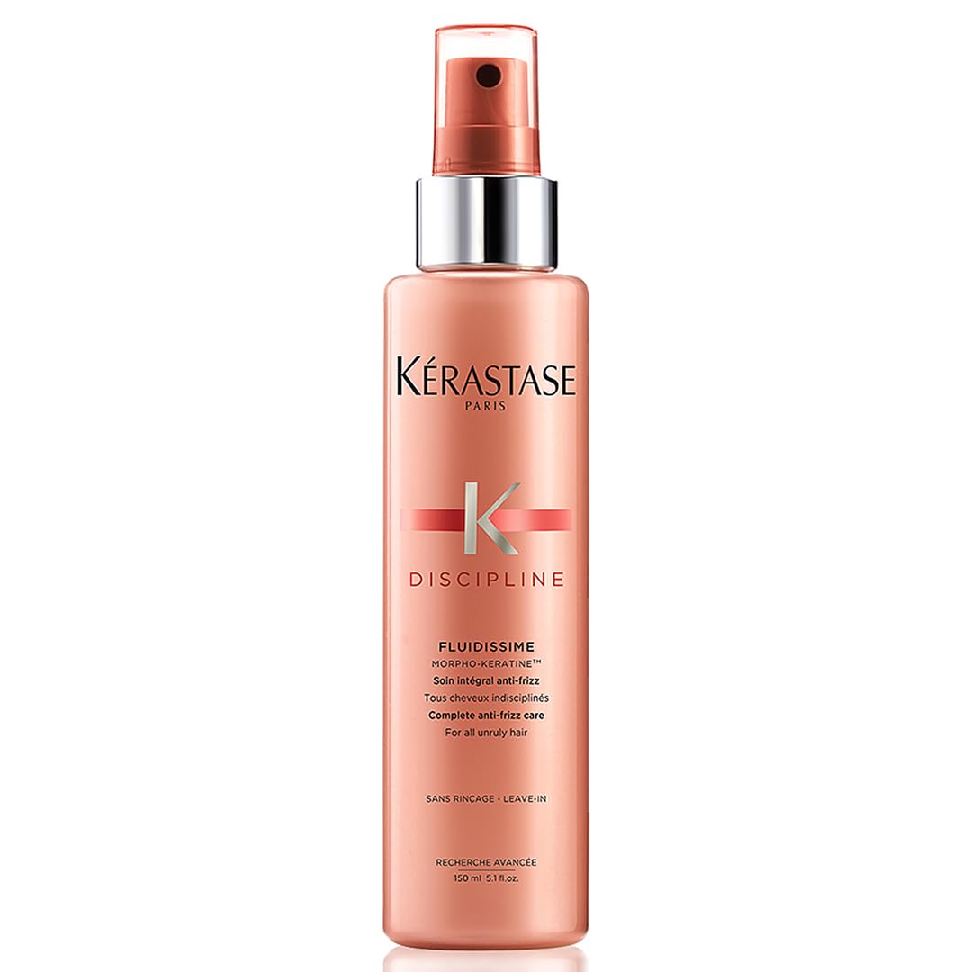 Kérastase frizz control spray in a sleek bottle for smooth, manageable hair with humidity protection
