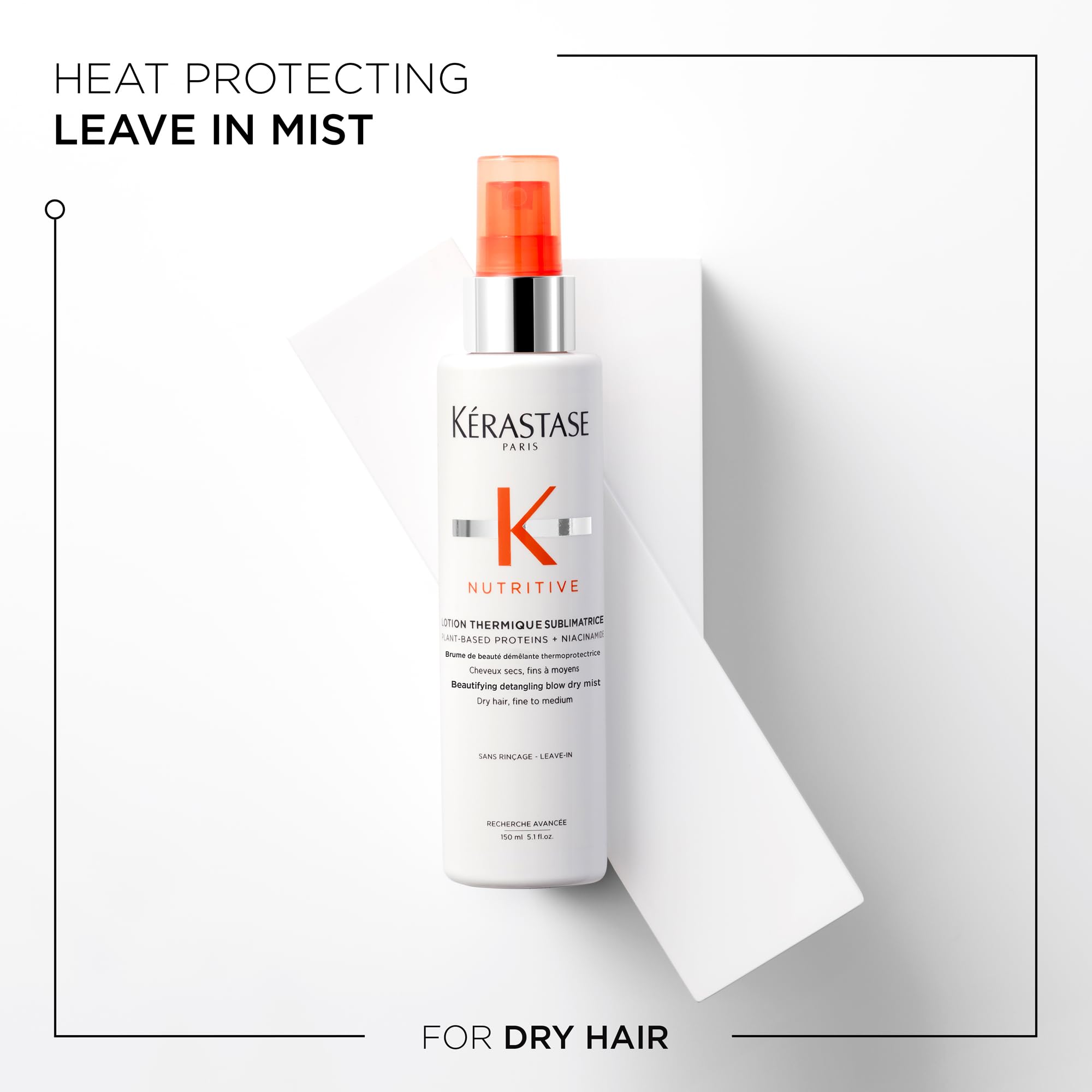 Kérastase heat protectant for thin hair in a spray bottle for nourishing dry hair