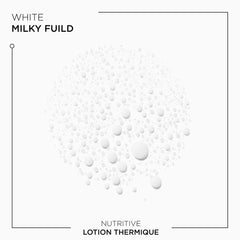 Kerastase heat protectant for thin hair in a white milky fluid texture, perfect for nourishing and protecting hair