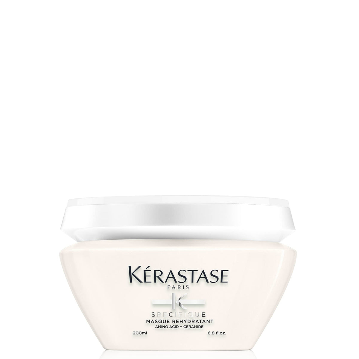 Kerastase hydrating hair mask in a elegant white container for intense moisture and nourishment