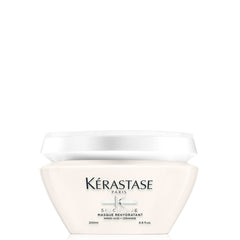 Kerastase hydrating hair mask in a elegant white container for intense moisture and nourishment